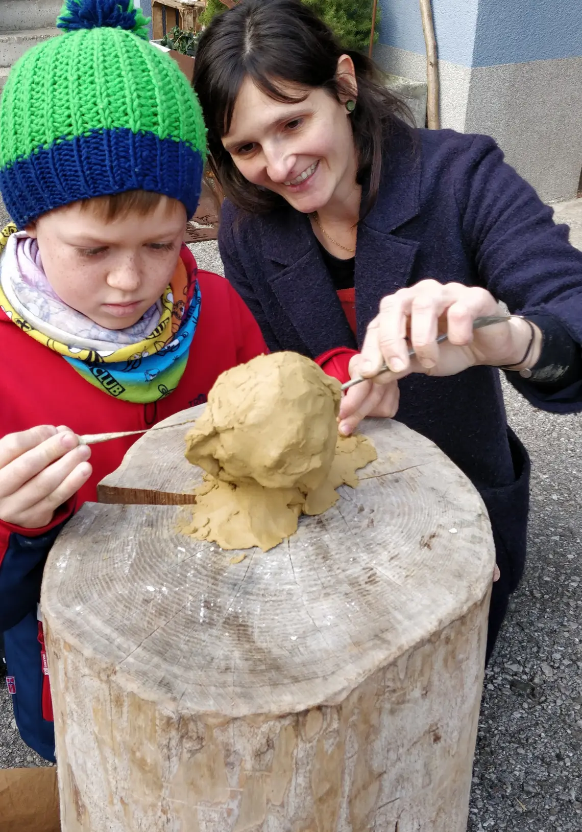 Bildhauen v.l.n.r. Simon Fadinger, Eva Pöchhacker