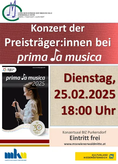Konzert der Preisträgerinnen & Preisträger bei prima la musica