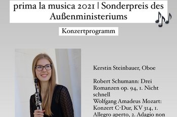 prima la musica 2021 – Sonderpreis des Außenministeriums