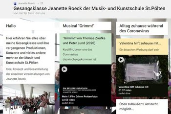 Digitale Pinnwand gibt Einblicke in Gesangsklasse und Musicalakademie KIDS St. Pölten