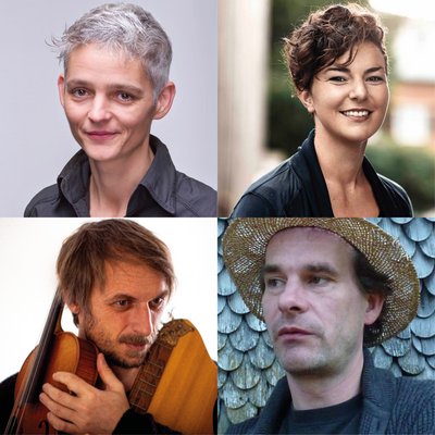 li. oben: Aleksandra Vohl, re. oben: Irma-Maria Troy, li. unten: Markus Prieth, re. unten: Arndt Rössler Tanz! Musik. | Der Abend