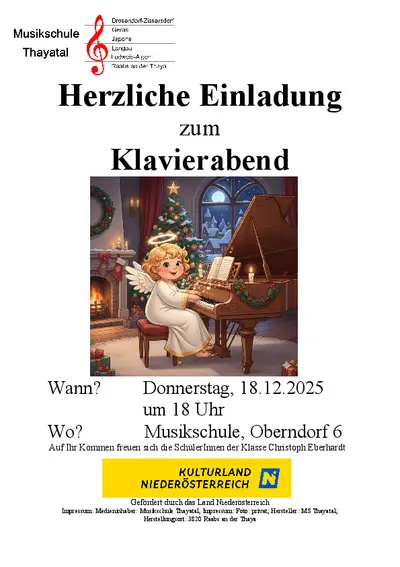 Klavierabend der Musikschule Thayatal