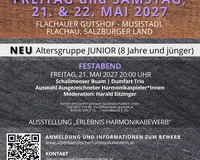 Plakat mit Textinfos zum Harmonikabewerb