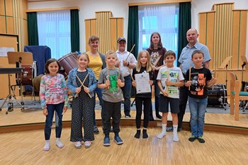 Konzert der Schlagwerkklasse in der Musikschule Thayatal