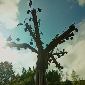 Schmiedebaum–Aufstellung in Hollenstein: Neues Sitzmöbel lädt zum Verweilen ein