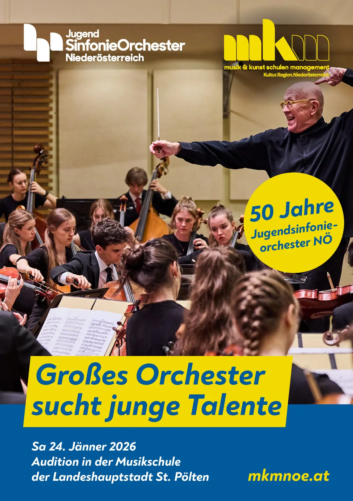 Plakat mit Aufruf zur Anmeldung für die Audition.