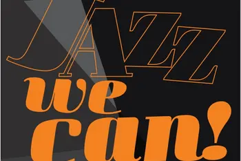 Schwarzes Plakat mit dem Text "10 Jahre Jazz we can! Jugendorchester Niederösterreich"