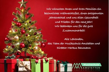 Die Regionalmusikschule Amstetten sendet Weihnachtswünsche und lud zum Konzert