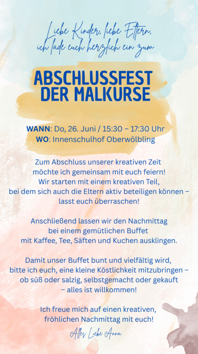 Abschlussfest der Malkurse