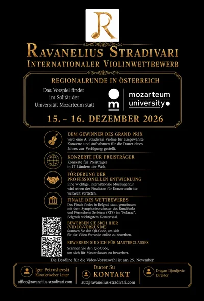 Plakat für den Violinwettbewerb