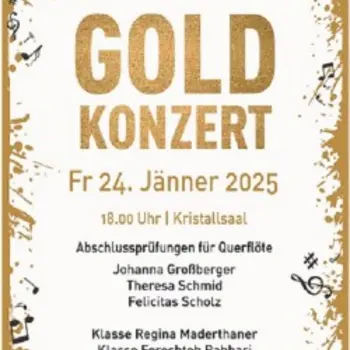 Goldkonzert am Freitag 24. Jänner um 18 Uhr im Kristallsaal, Schloss Rothschild